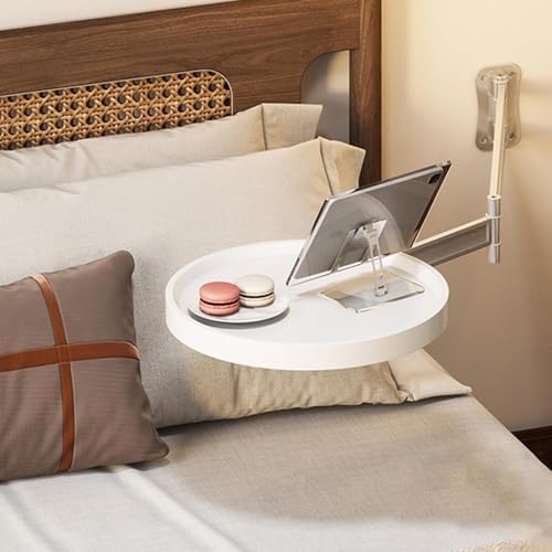 Wall Mounted Folding Table 180 Degree Rotating Floating Desk Space Saving Nightstand 11.02 x 11.02 Inches Modern Home Tables Versatile and Stylish Design