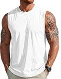 MAGCOMSEN Men's White Tank Top Gym...