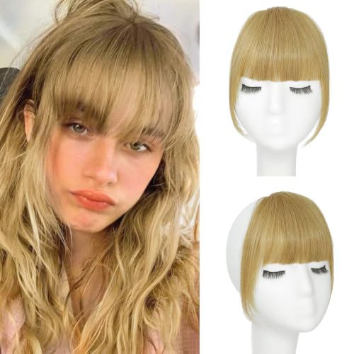 Yunfu Real Human Hair Ash Blonde Curtain Bangs