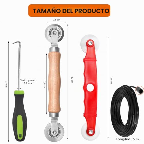 Miniatura 7 de 4 Piezas Reparar Mosquitera Kits, Gancho De Goma Para Tira Rodillo De Sellado De Doble Rueda Cinta Adhesiva De 5 Mm X 15 M,Para Mosquiteras Ccesorios Ventana Sello De Puerta
