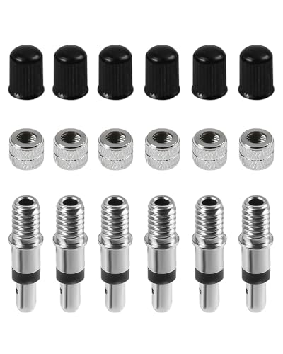 6 Stück Fahrradventil Ersatz Set Deutscher Fahrradventil Fahrrad Einsatz Fahrradventil Adapter Ventil Fahrrad Adapter Teile Fahrradventil für Standard Normal-Ventil Ersatz Reifenventile