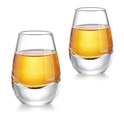 ZENS Sake Cups Glass,Cute Clear Sake Glasses Cups 1.35 Once Set of 2