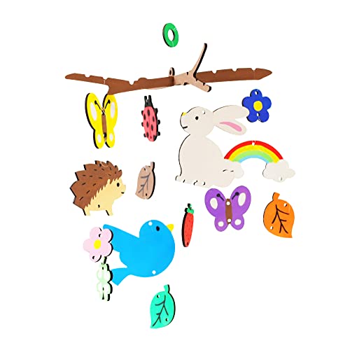 工作キット 木のモビール もりのいきもの/木製 木工 森 生き物 小学生 男の子 女の子 幼稚園 低学年 高学年 幼児 中学生 大人 高齢者 夏休み 自由研究 宿題 子供会