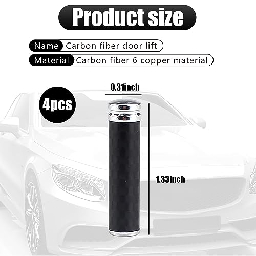 ZKFAR 4 PCS Carbon Fiber Auto Door Lock Pin Cover, Car Lock Knobs Pin Stick, Car Door Lock Knobs, Interior Vehicle Door Pull Pins, Universal for Most Cars (Black)