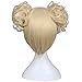 ColorGround Blonde Cosplay Wig and 2 Detachable Buns with Clips