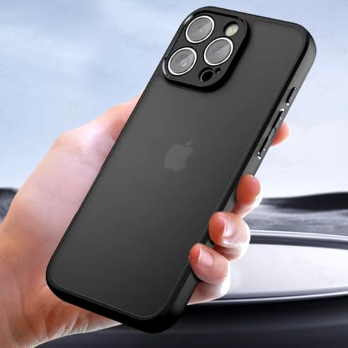 Capa Protetora Preta Translúcida com Proteção de Câmera para iPhone 16, iPhone 16 Plus, iPhone 16 Pr