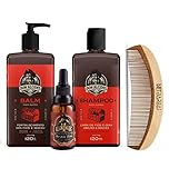 Kit - Shampoo + Balm + Óleo + Pente Para Barba - Barba Negra - Don Alcides