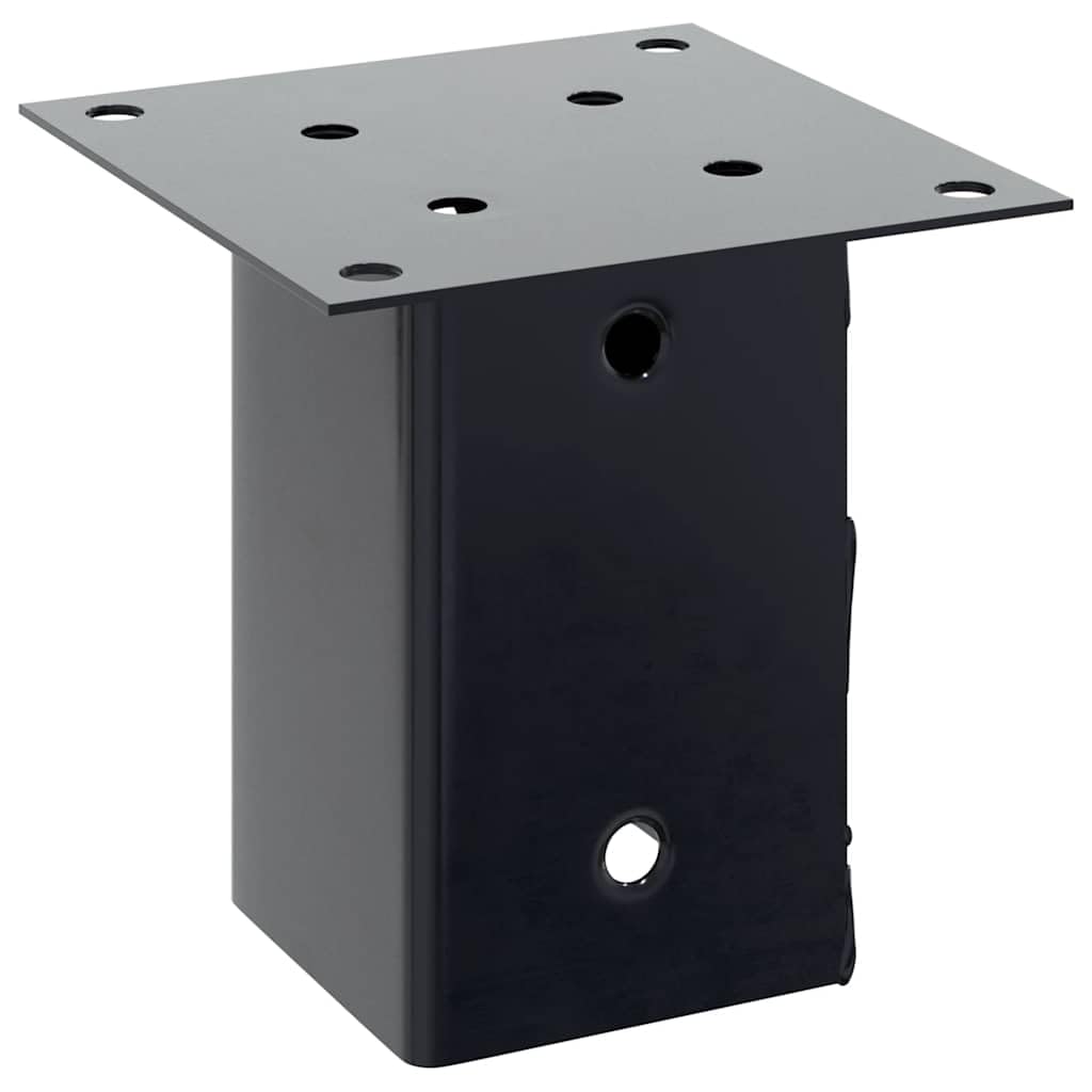 Pfostenträger Quadrat 91x91 mm Pulverbeschichteter Stahl 12 Stk. Anthrazit für Zaunpfosten, Terrasse, Garten, Holzzaun, Metall, Einbetonieren, Montage, Befestigung, Stütze