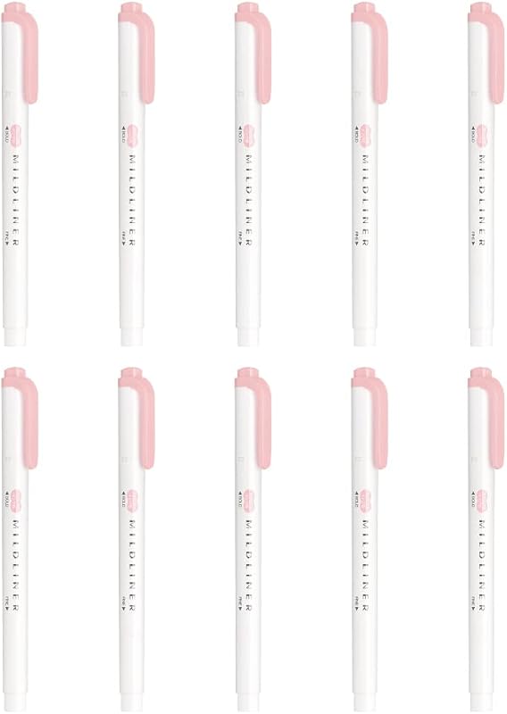Zebra Highlighter, Mild Dusty Pink, 10 Pack B-WKT7-MDP
