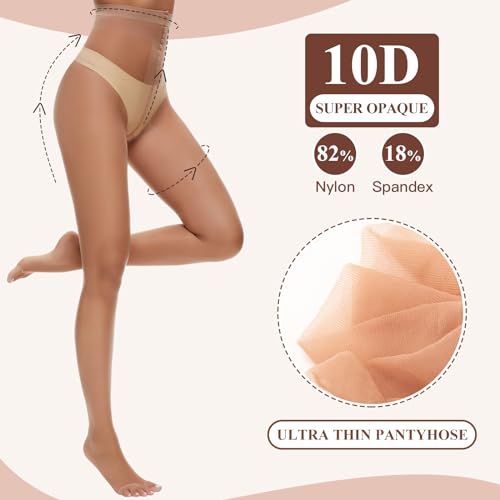 MANZI 3 Pairs Toeless Pantyhose Tights for Women Ultra Thin 10D Toe Open Control Top Pantyhose3
