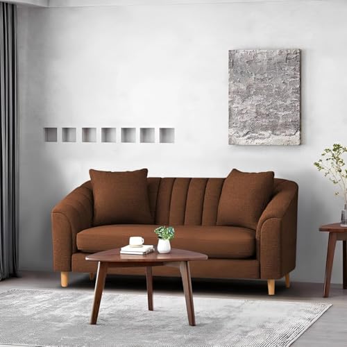 Image of Casaliving Doraldo 2 Seater Sofa Set for Living Room Premium Fabric Sofa for Living Room (Brown, 2 Seater)