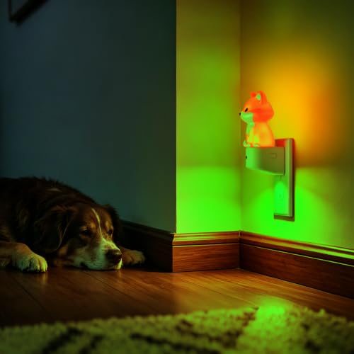 Image of DORESshop LED Night Light for Kids, Brown Fox Night Lights Plug into Wall, 8 Colors+ Soft White 3000K Nightlight, Dusk to Dawn Sensor, Nightlights for Kids Room, Bedroom, Birthday Gift, 2 Packs
