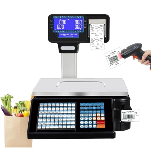 Báscula Electrónica con Impresora Térmica y Código de Barras