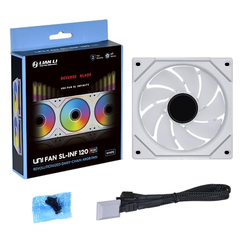 Image of Lian Li SL Infinity 120mm & 140mm Reverse Blade White Single Pack Fans (Without Controller)