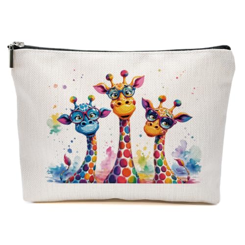 Colorful Giraffe Makeup Bag, Giraffe Gifts for Women Travel Toiletry Bag