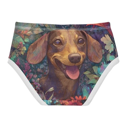 Girls Underwear Soft Cotton Dachshund Kids Panties in Sizes 2/3t, 4t, 5t, 6 and 82