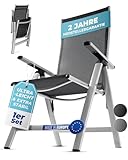gardisun Hochlehner Gartenstuhl klappbar aus Aluminium, 2-Fach...