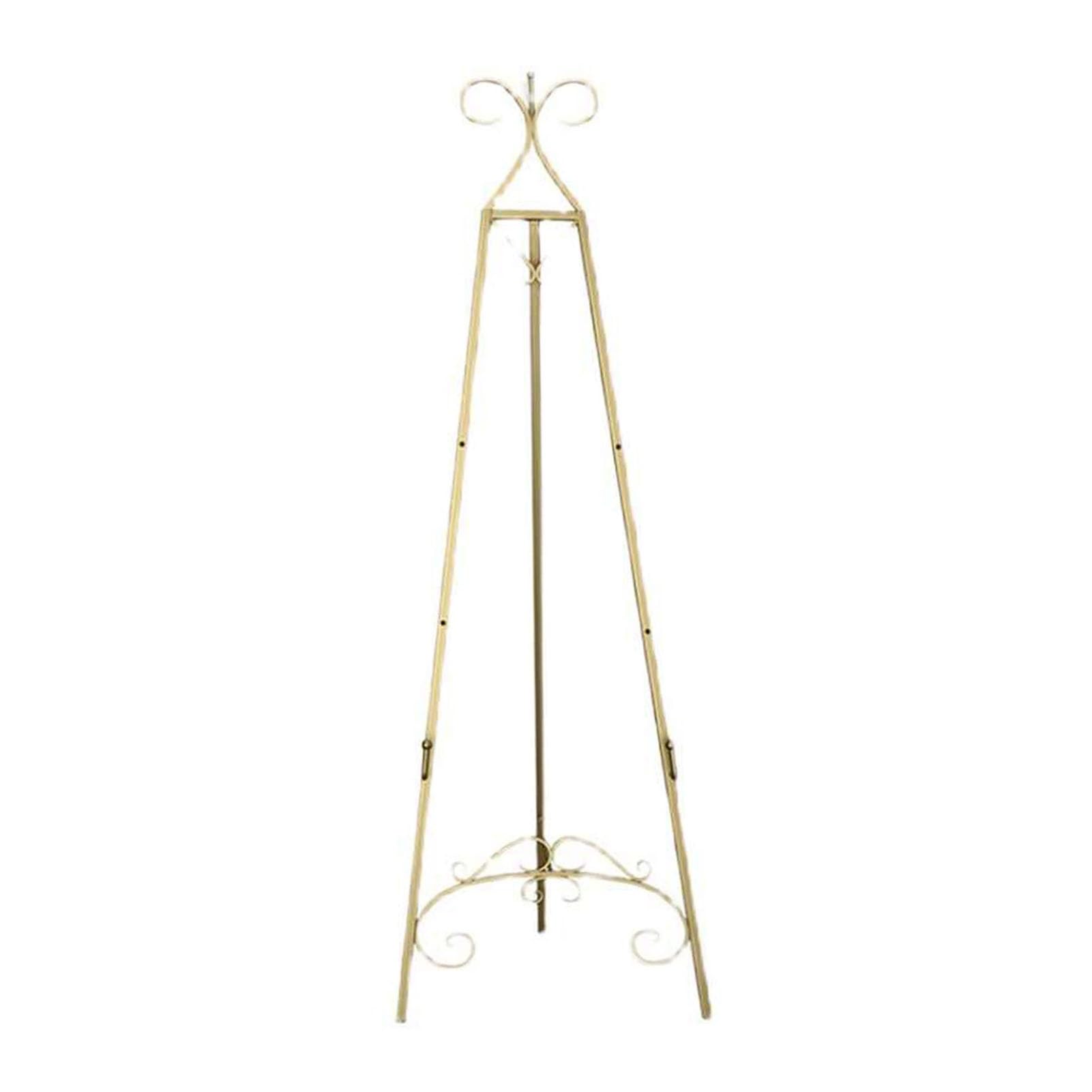 Genérico Caballete De Exhibición De 146 Cm De Alto For Bodas, Caballete De Pie Ajustable con Cadena De Soporte, For Exhibir Lienzos.(Gold)