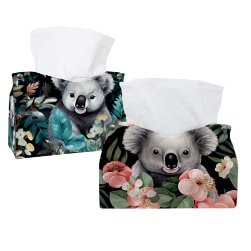 Boîte à mouchoirs koala lot de 2 distributeurs de table pour commode - 2