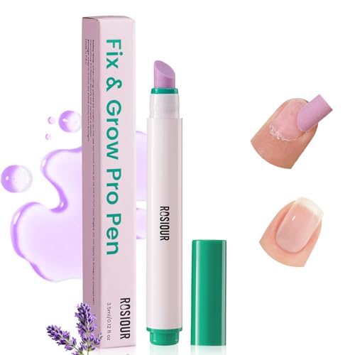 Ceramic Cuticle Oil Pusher Pen -3 in 1 Cuticle Remover Pen for Nails, Nail Care Buffer Pens with Micro-Dosin Oil for Hangnails, Dry & Damaged Nails, Moisturize Strengthen Brighten