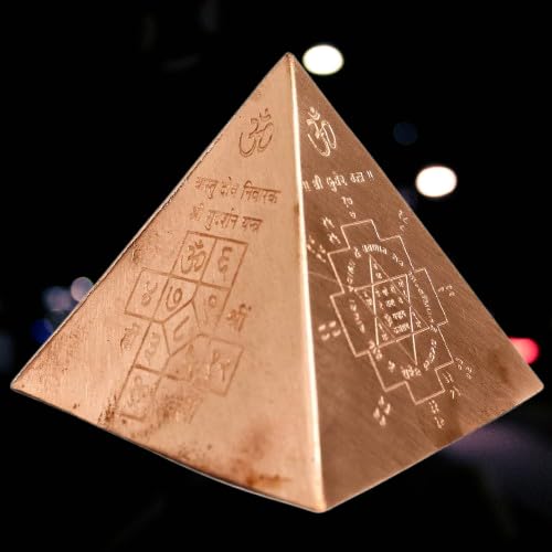 Copper Wealth and Success Vastu Pyramid for Home & Office 3 Inches Shri Yantra Shri Ganesh Yantra Vastu Dost Nivaran Shri Kuber