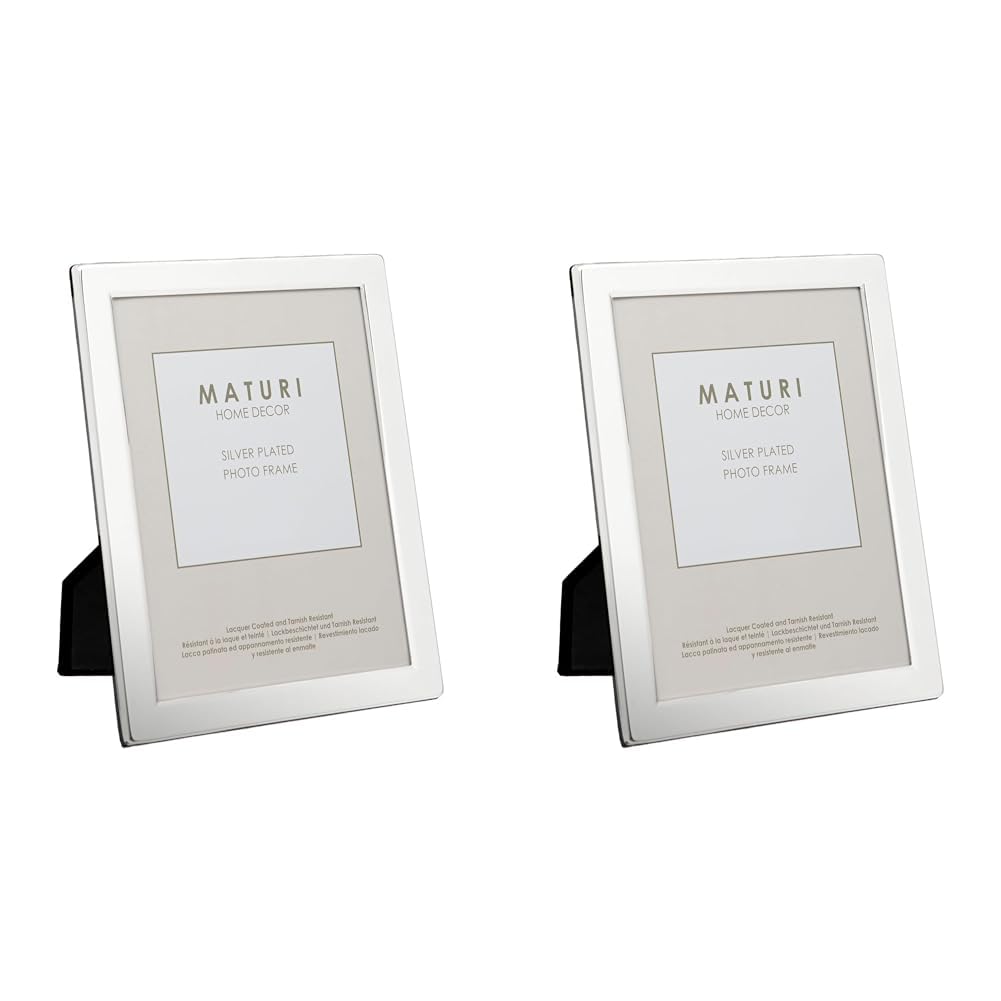 Maturi Silver Plated Photo Frame - Flat Edge Finish 2.5 x 3.5-inch (6.5 x 9cm) (Pack of 2)