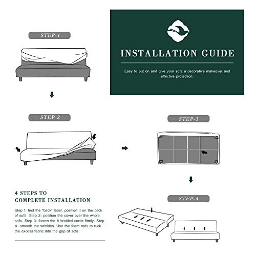 image for CHUN YI Stretch Armless Sofa Slipcover Elastic Fitted Full Folding Fut