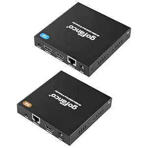 gofanco 4K HDMI Extender Over IP Kit 4K @60Hz 4:4:4, 2K @60Hz, Up to 328ft/100m, 1-to-1 CAT6/7 Extender or 1-to-Many Over IP, HDCP 2.2, IR Extension, RS232 Passthrough, Surface Mount (HD20Ext1xN)