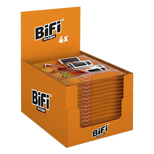 BiFi Original Salami Sticks - 64er Pack (64 x 18.5g) - Wurst Snack To Go - Luftgetrocknet Fleisch & Wurstwaren Paket - Salami mit Pfeffer, Koriander und Knoblauch - Ideale Knabberbox - Wurstpaket