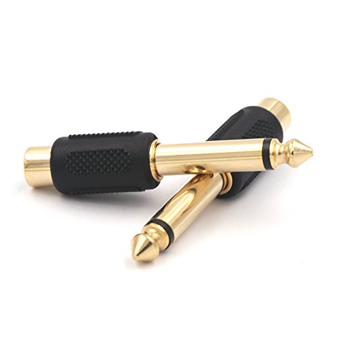 Vce Rca To 1/4" Audio Adapter, 6.35Mm Mono Plug Male To Rca Female Connectors 6-Pack #TOP3