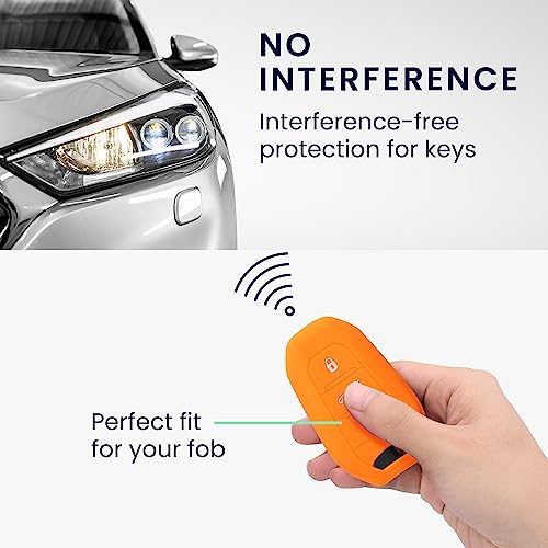 kwmobile Key Cover Compatible with Peugeot Citroen 3 Button Car Key Smart Key (only Keyless Go) - Image 3
