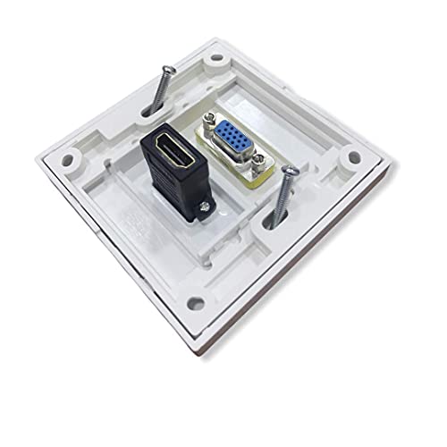 Image of HDMI /VGA Multimedia Modular Wall Socket Face Plate Socket Plug Jack Cable or Adapter for Home /Office. (HDMI /VGA)