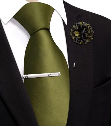 Image of Hi-Tie Men's Extra Long Solid Satin Tie Set 63 Inch /70 Inch Formal Necktie