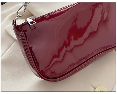 Image of Patent Leather Evening Purse Shiny Elegant Clutch Purse Mini Shoulder Bag