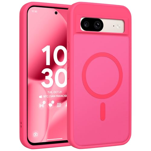 Coque Google Pixel 8 anti-choc translucide rose rouge pour éviter les traces de doigts