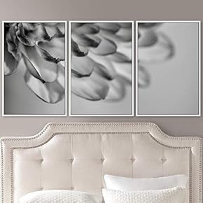 signwin 3 Piece Framed Canvas Wall Art Black...