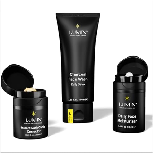 Lumin Skin Care Set Routine for Men – Burnout Buster Trio – Men’s Facial Care Kit, Men’s Skincare Routine For Dry Skin & Dark Circles, 2 Month Supply