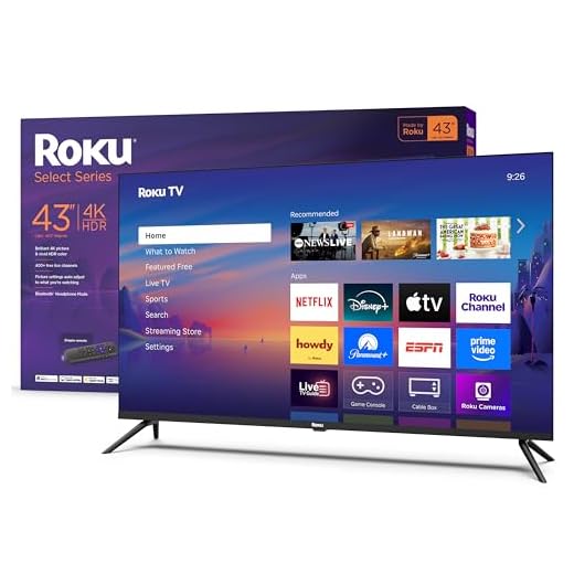 Roku Smart TV – 43-Inch Select Series, 4K HDR TV – Roku TV with Roku Remote – Flat Screen LED Television with Wi-Fi for Streaming Live Local News, Sports, Family Entertainment