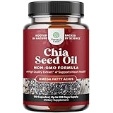 Chia Seed Oil Extract Capsules - Plant Based Omega 3 6 9 Supplement and Daily Fiber Capsules for Adults Digestive Support Immunity and Heart Health - Omega 3 Fatty Acids Supplement for Men and Women