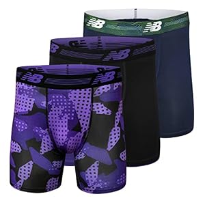 New Balance Men’s Ultra Soft Performance 6″ Boxer Briefs with No Fly (3 Pack)