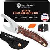 FieldTorq Field Dressing Kit | 3-in-1 Super Tool with Sheath & Sharpener | Gut Hook | Deer Hunting Knife Set...