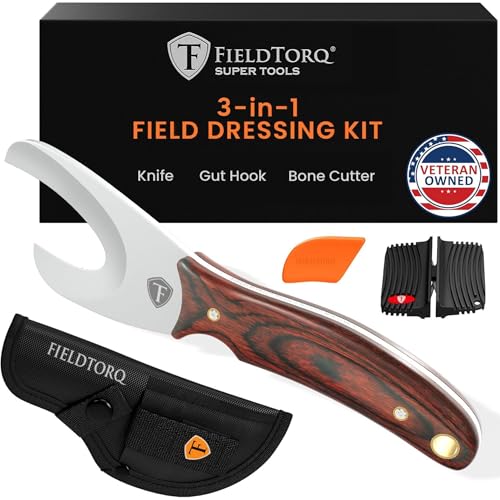 FieldTorq Field Dressing Kit | 3-in-1 Super Tool with Sheath & Sharpen