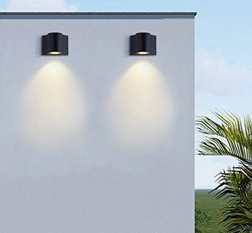 7W LED Outdoor/Indoor External Wall Sconces Light Waterproof Fixture Door Gate Step Stair Surface Mount Lamp Black Warm White