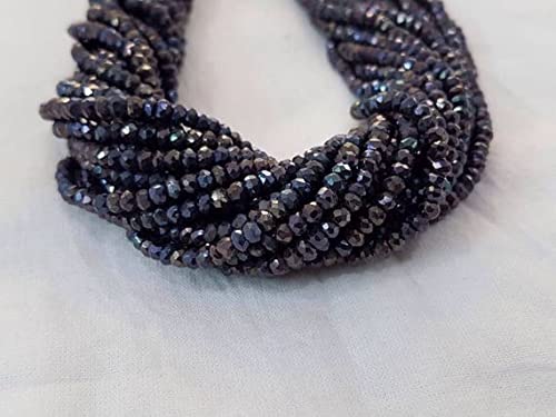 Spinel noir rondelle facettée pour créer des bijoux élégants du quotidien