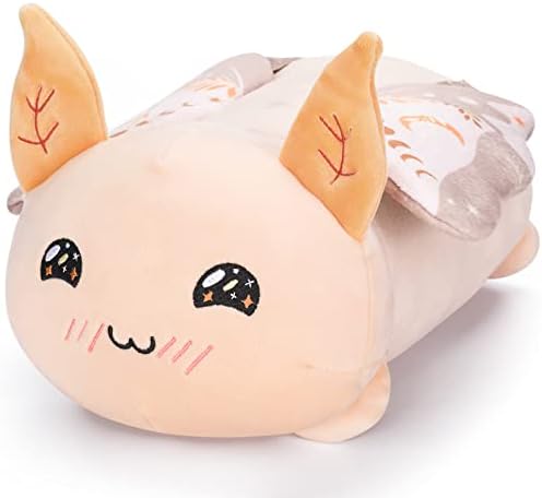 refavor Moth Cat Plush Toy - 11 inches Stuffed Animals Brown Plushie Toys Super Squishy Cute Stuffed Animal with Luna Wings Plushies Toy Gift for Grils Boys (Luna)