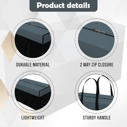 Image of Kuber Industries (Pack of 3) Storage Bag | Wardrobe Clothes Organizer | Foldable Zipper Cloth Bag | Closet Organizer | Waterproof Clothing-Bedding Bag | Medium | Black Patti | Grey