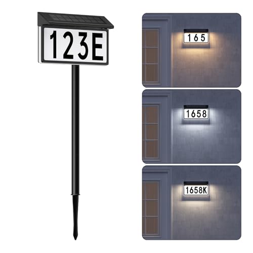 YDHOK Solar Address Sign, Lighted House Numbers for Outside Waterproof by YDHOK - Used condition - US$18.80