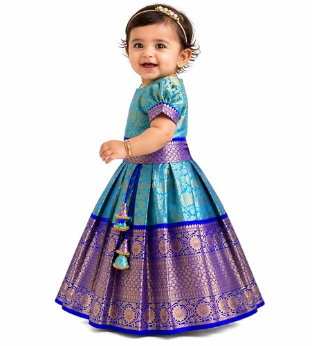 Image of Stanwells Kids Maroon & Yellow Combo Baby Girls Silk Lehenga Choli | Traditional Party Perfect & Festive Dress | Ethnic Outfit for Your Little Princess (6 Months-7 Years)