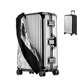 STARGAZ Clear PVC luggage cover, No Disassembly Suitcase Covers, 30 inch Zippered Luggage Cover, Waterproof carry on cover protector,luggage covers for suitcase TSA approved(Black, 30)