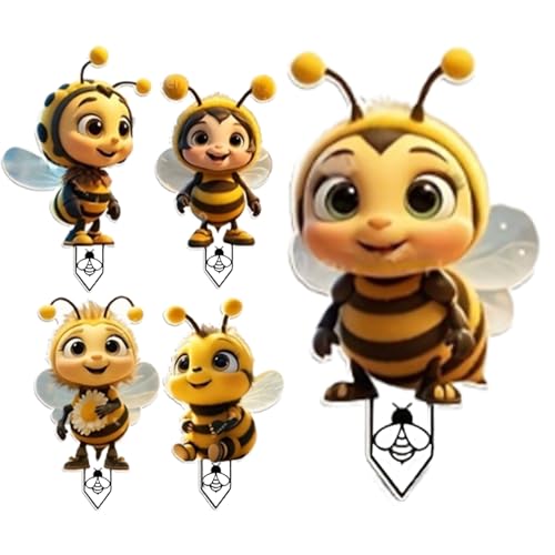 Generisch Gartenstecker Deko, 5er Set Acryl (15cm), Wetterfest & UV-Beständig, Leicht, Rasen- & Topfdekoration Für Terrasse, Beet, Weg